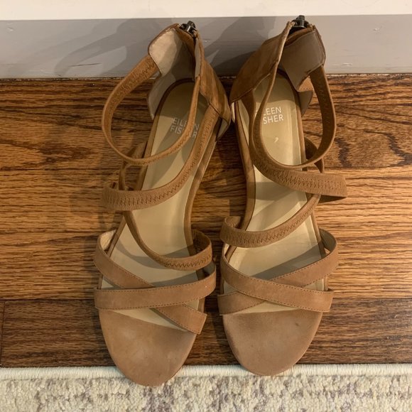 Eileen Fisher Eva Sandal in Tan Brown Nubuck Leather, Sz  8 1/2 - Picture 11 of 12